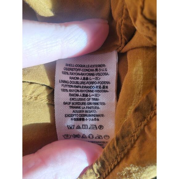 Free People Lucky Loosey Floral Print Mini Dress XSmall MustardLong Sleeve - Picture 5 of 5